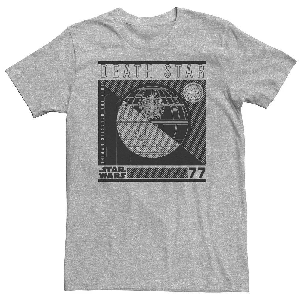 Big & Tall Star Wars Death Star Half Tone 77 Poster Tee, Men's, Size: 4XL, Athletic Grey Product Image