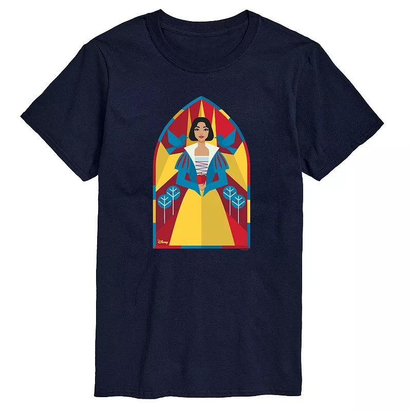 Disneys Snow White Big & Tall Stained Glass Graphic Tee, Mens Blue Product Image