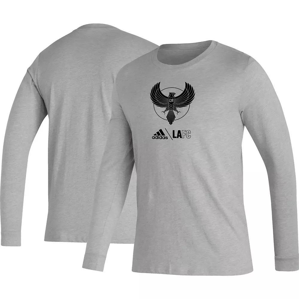 Mens adidas Heather Gray LAFC Icon Long Sleeve T-Shirt Product Image