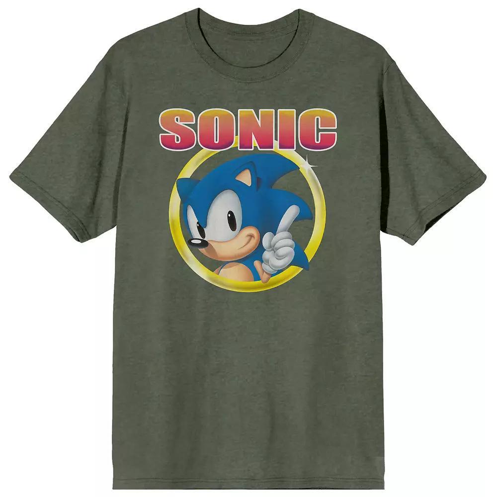 Men's Sonic Hedgehog Graphic Tee, Size: Small, Green Product Image