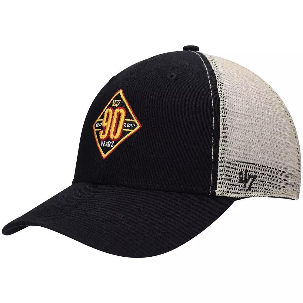 Men's '47  Black/Natural Washington Commanders 90th Season MVP Trucker Snapback Hat, Wft Black Product Image