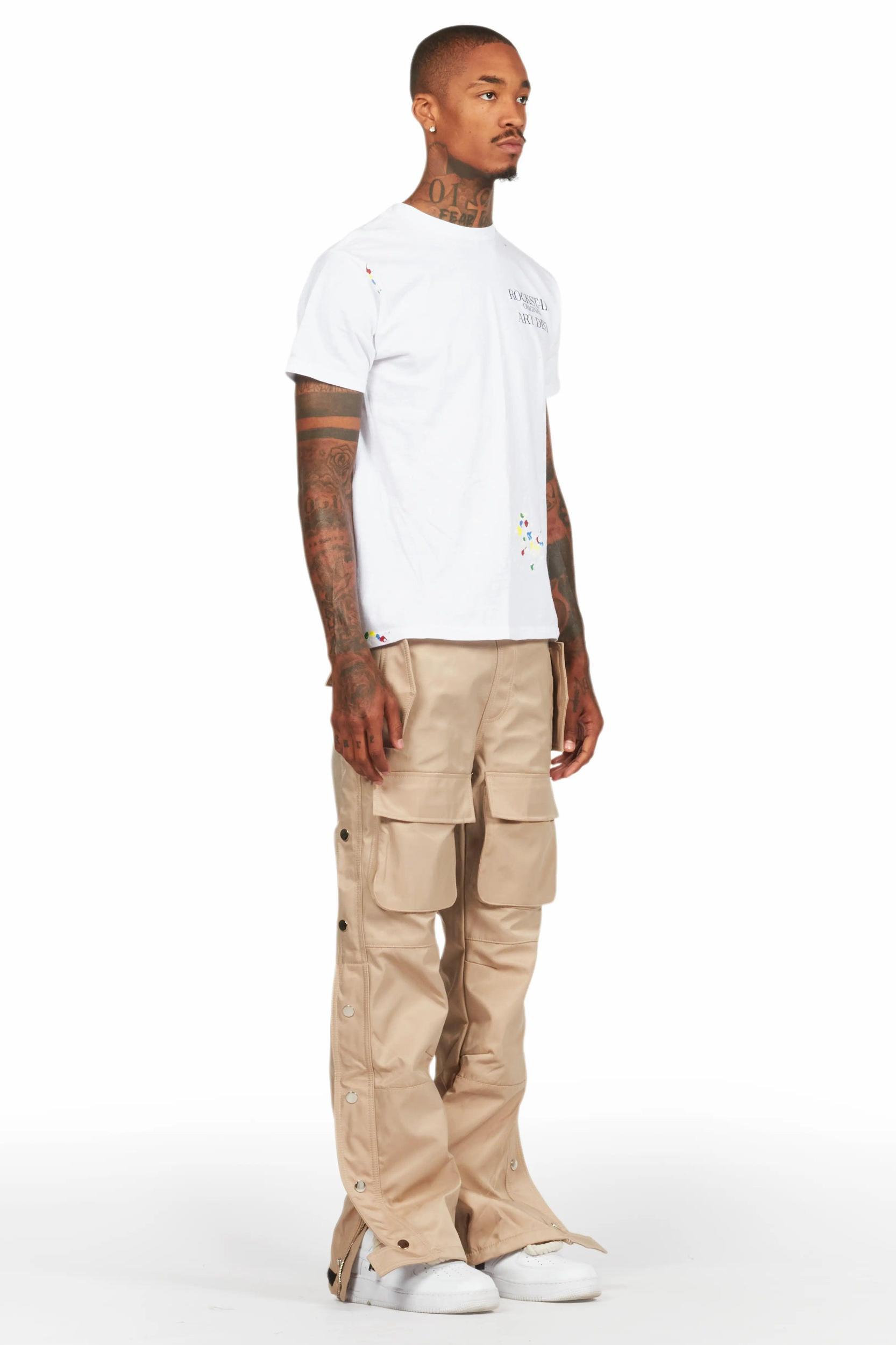 Yuri Beige Nylon Pants Male Product Image
