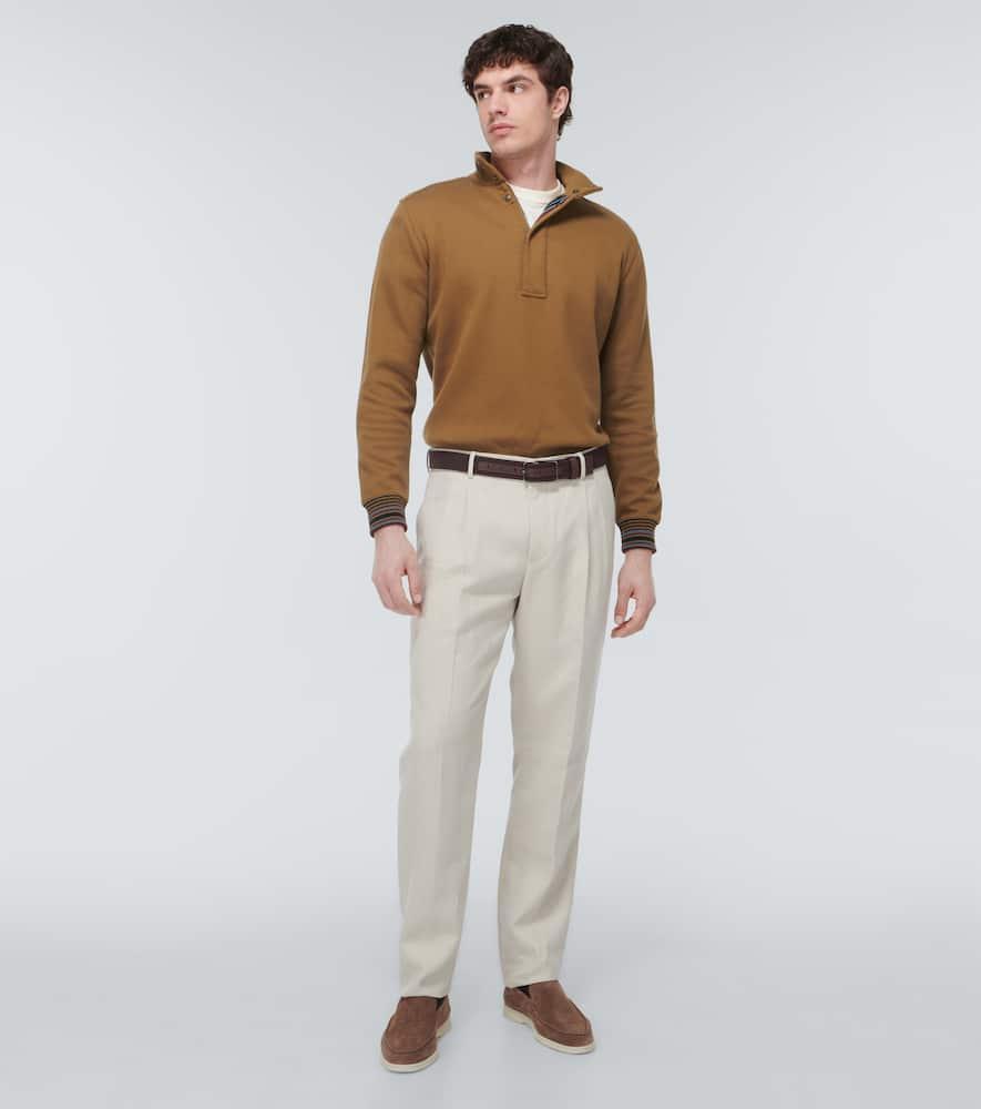 LORO PIANA Whitney Cotton And Cashmere Jersey Sweatshirt In Desert Mist Product Image