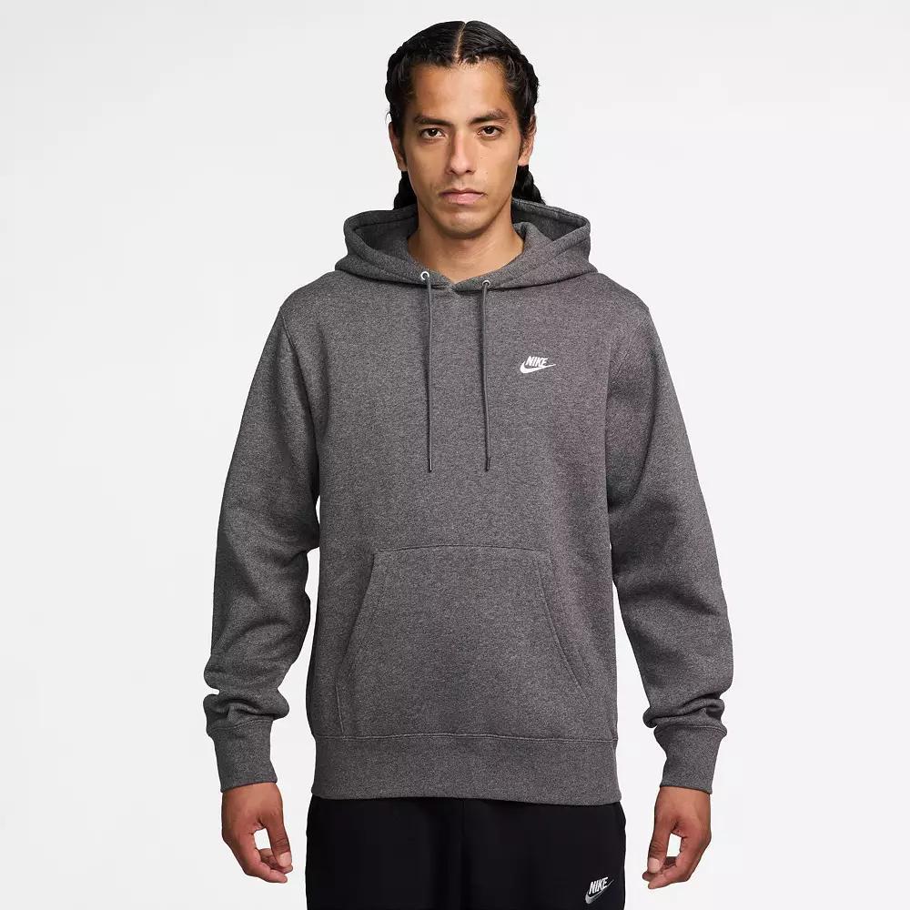 Mens Nike Sportswear Club Fleece Pullover Hoodie Dark Gray Grey Product Image