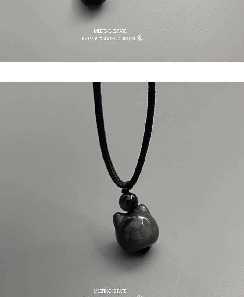 Cat Pendant String Necklace Product Image