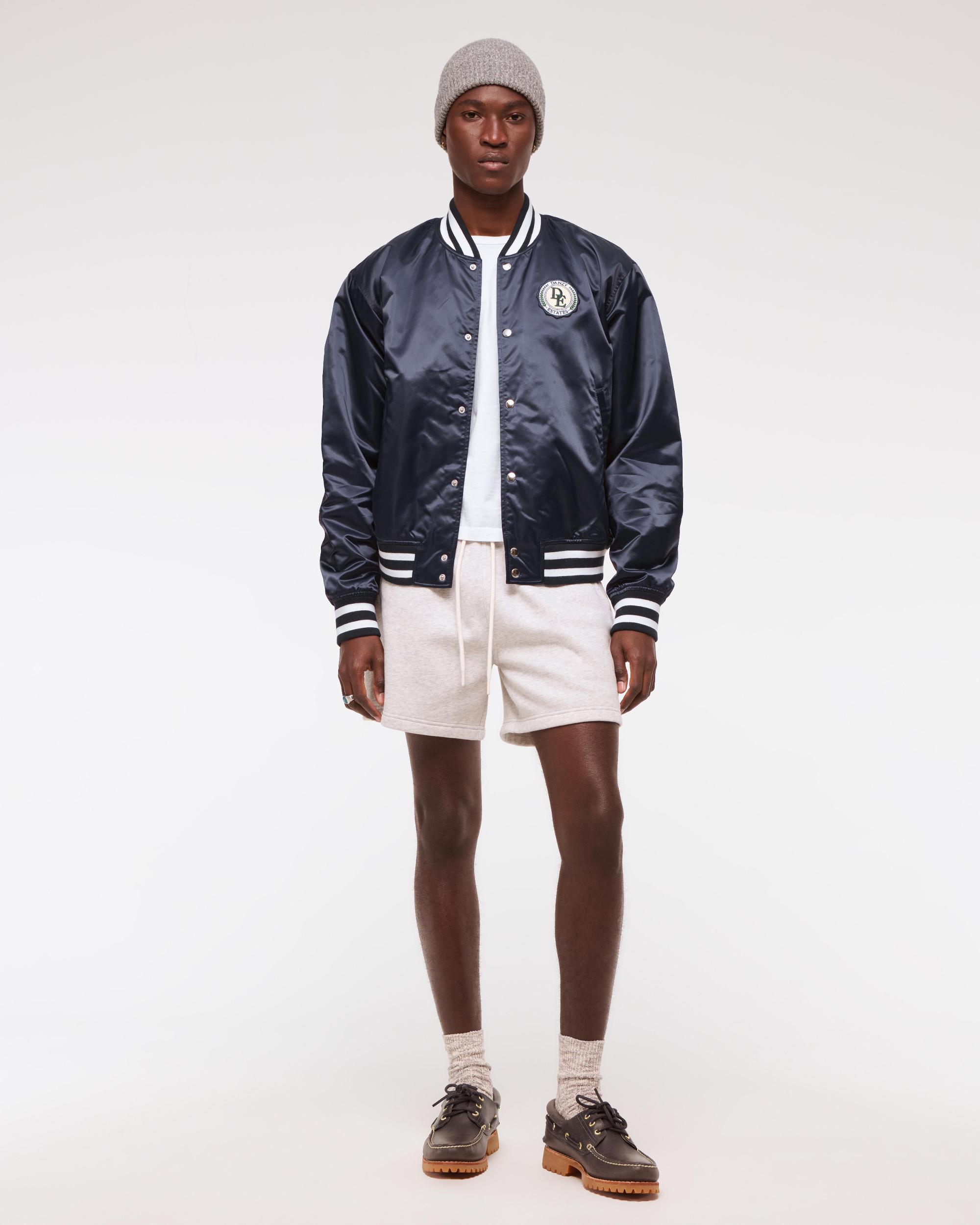 Vol. 28 Danzy Cropped Satin Varsity Bomber Product Image