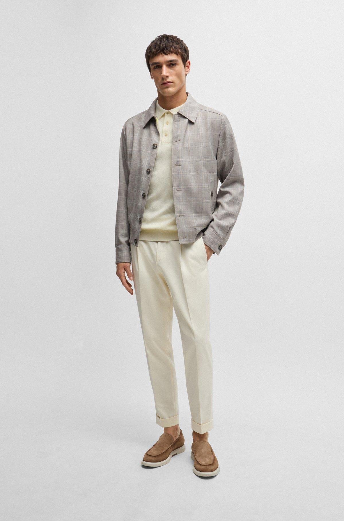 Regular-fit polo sweater in silk and cotton Product Image