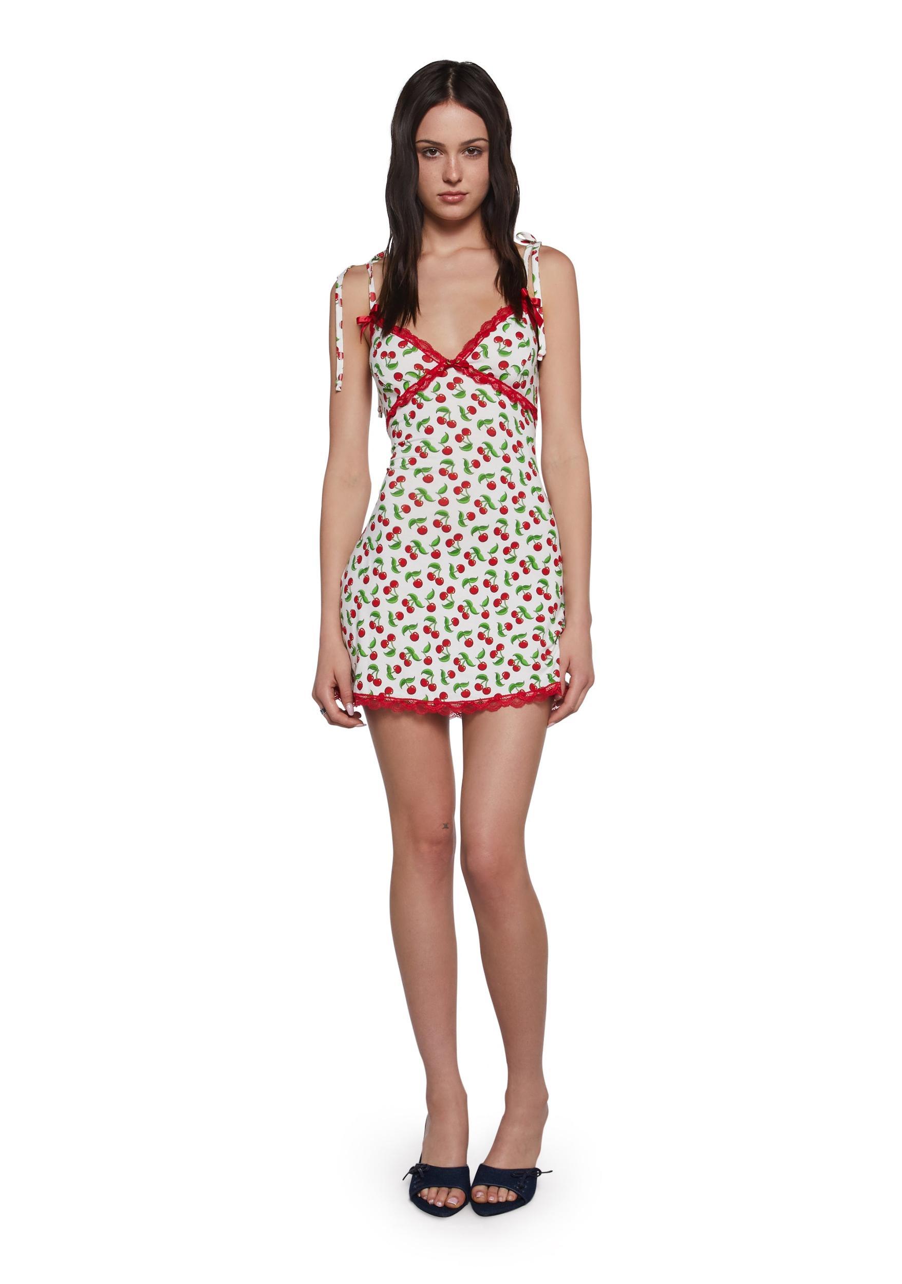 Womens Cherry Mini Cotton Dress Sugar Thrillz - Multi Product Image