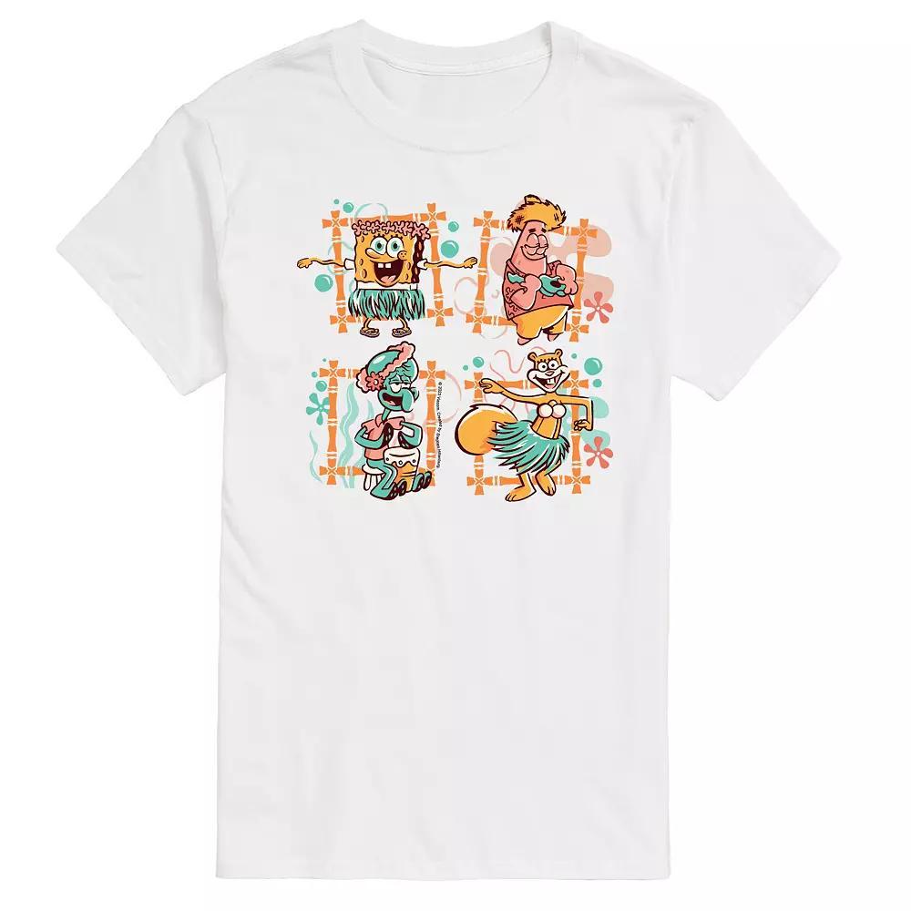 Mens SpongeBob SquarePants Tiki Squares Graphic Tee Product Image