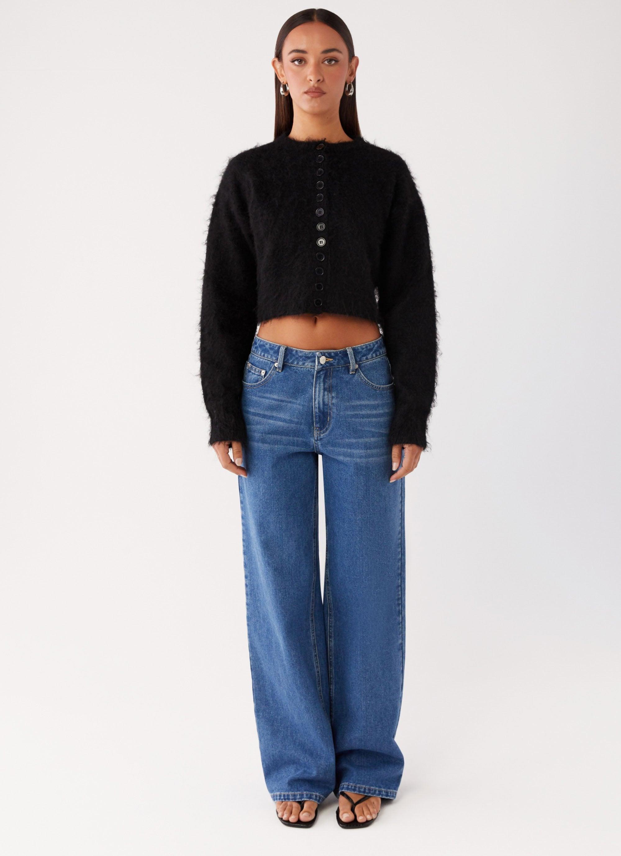 Reign Fitted Cardigan - Black Girls Product Image