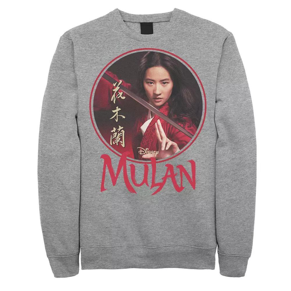 Disney's Mulan Live Action Mulan Circle Portrait Logo Men's Sweatshirt, Size: XL, Athletic Grey Product Image