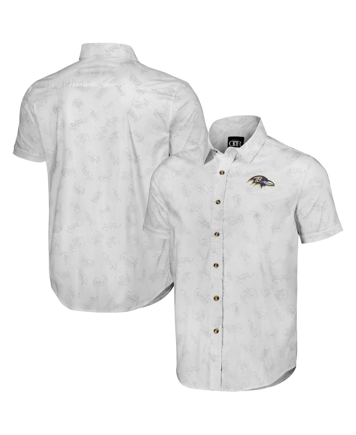 Men's NFL x Darius Rucker Collection by Fanatics White Los Angeles Chargers Woven Short Sleeve Button Up Shirt, Size: 2XL Product Image