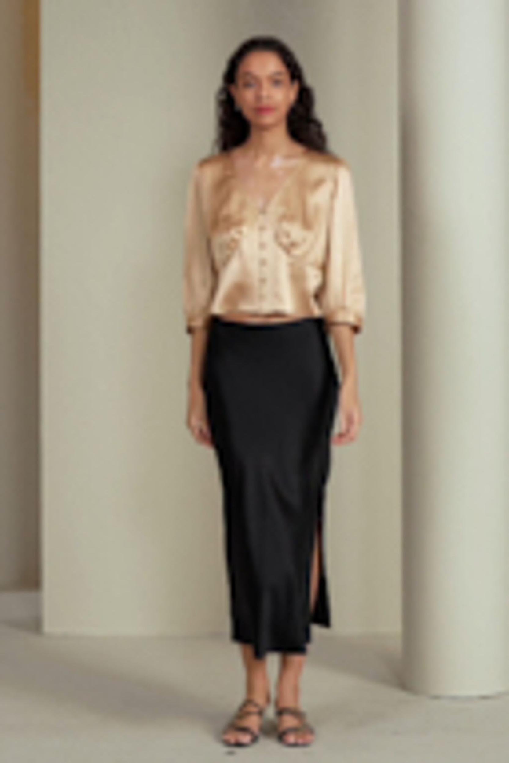 Fitted Retro Corset Silk Top Product Image