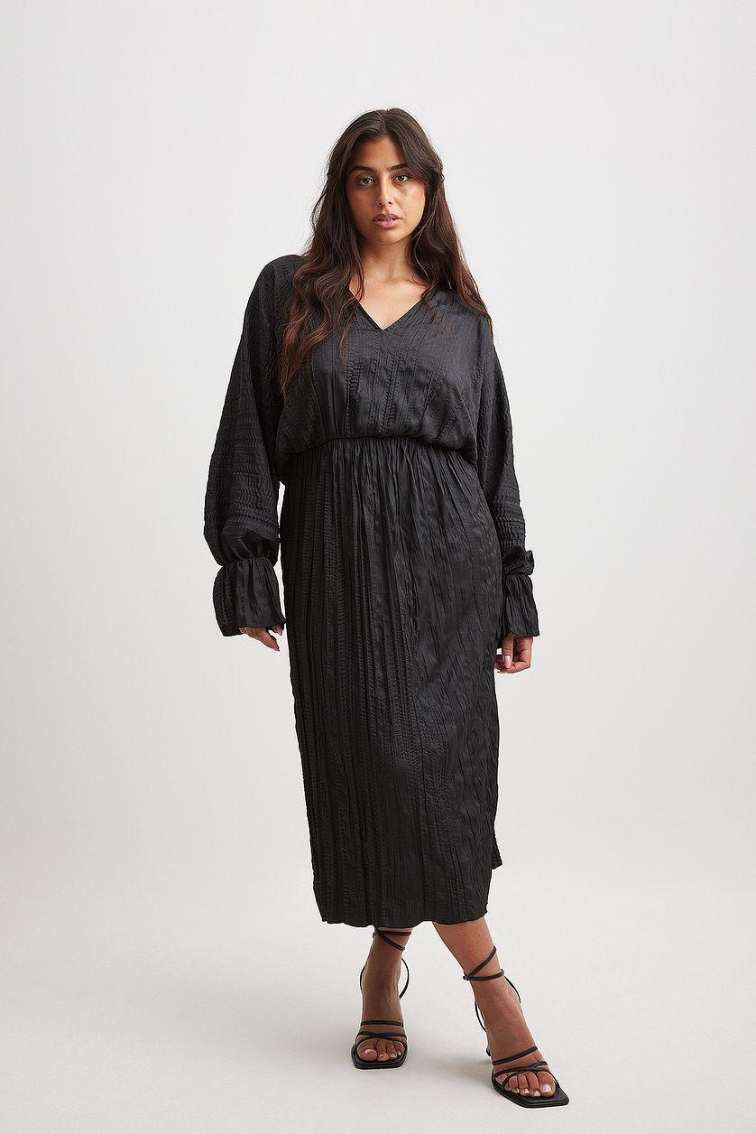 Draped Structured Midi Dress Product Image