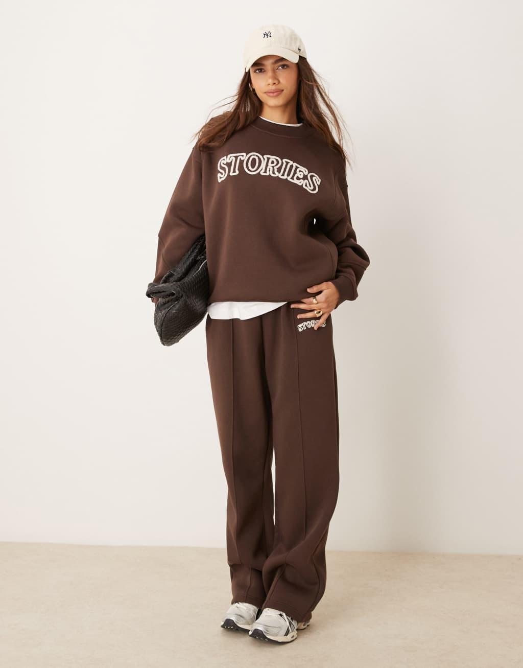 Six Stories sweatshirt in espresso - part of a set Product Image