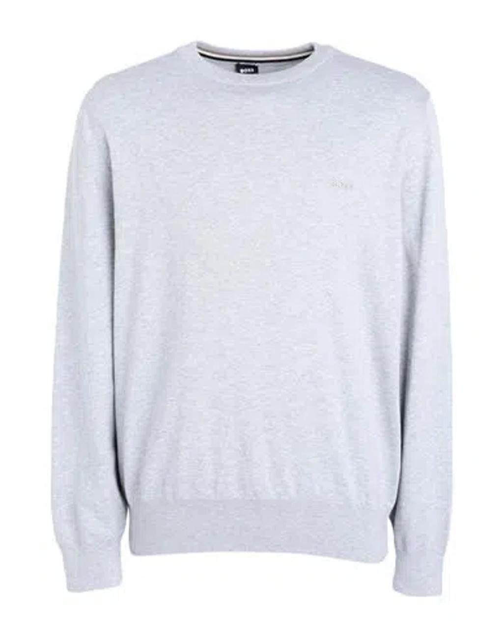 HUGO BOSS Boss Man Sweater Light Grey Size Xl Cotton Product Image