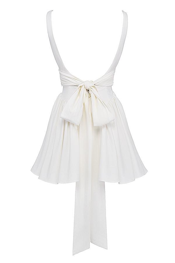 Florianne Ivory Bow Mini Dress Product Image