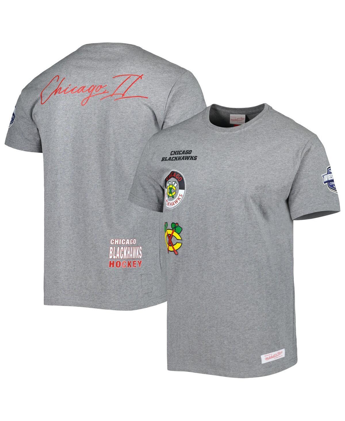 Mens Mitchell & Ness Heather Gray Chicago Blackhawks City Collection T-Shirt Product Image