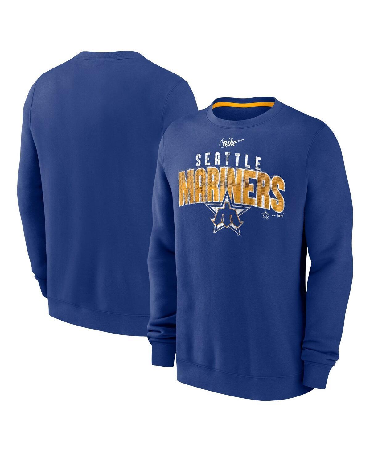 Men's Nike  Royal Seattle Mariners Cooperstown Collection Team Shout Out Pullover Sweatshirt, Size: 3XL, Blue Product Image