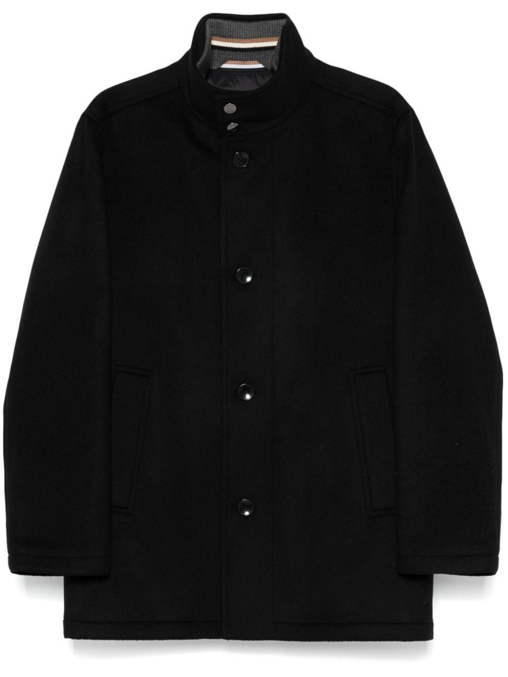Boss Relaxed-Fit Short Coat in Virgin Wool and Cashmere Product Image