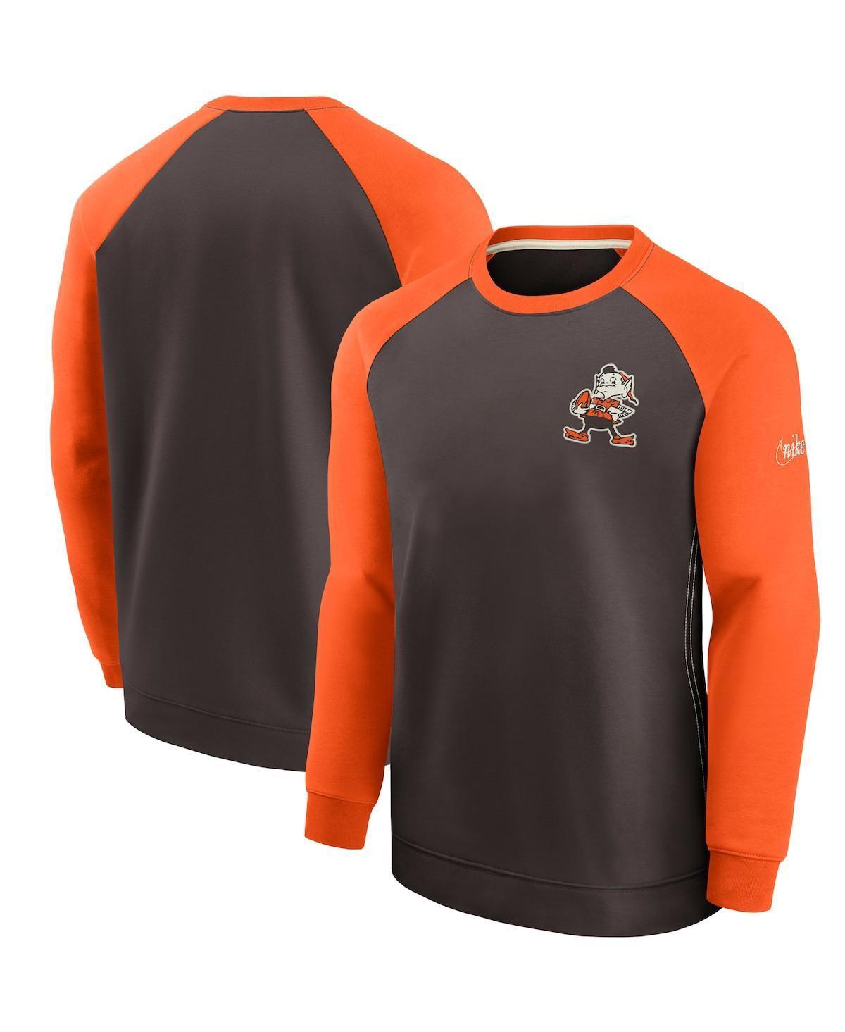 Men's Nike Navy/Orange Chicago Bears Historic Raglan Crew Performance Sweater, Size: Small, Blue Product Image