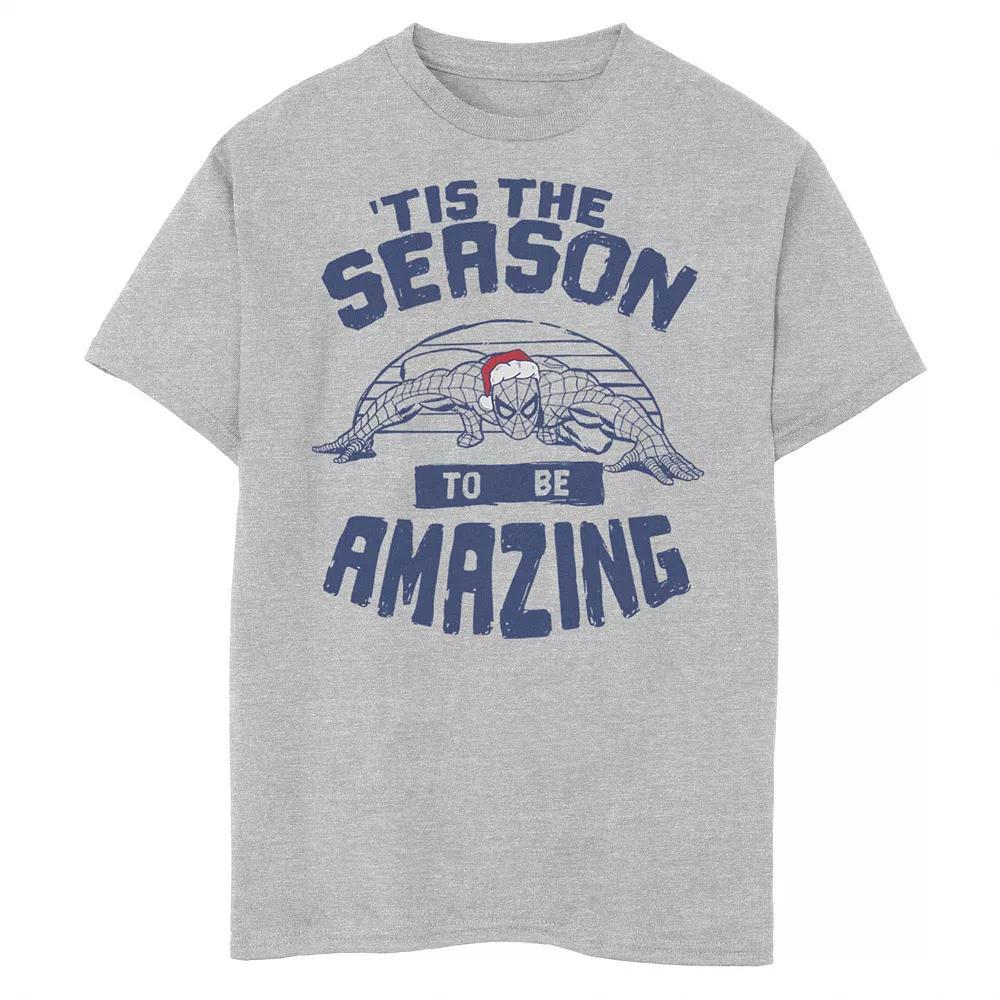 Boys 8-20 Marvel Spider-Man 'Tis The Season To Be Amazing Christmas Graphic Tee, Boy's, Size: Medium, White Product Image