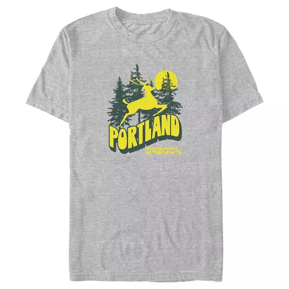 Big & Tall Portland Oregon Forest Graphic Tee, Men's, Size: 4XL Tall, Athletic Grey Product Image