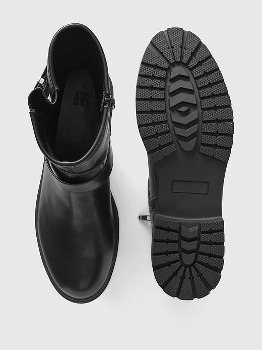 Vegan Leather Moto Boots Product Image