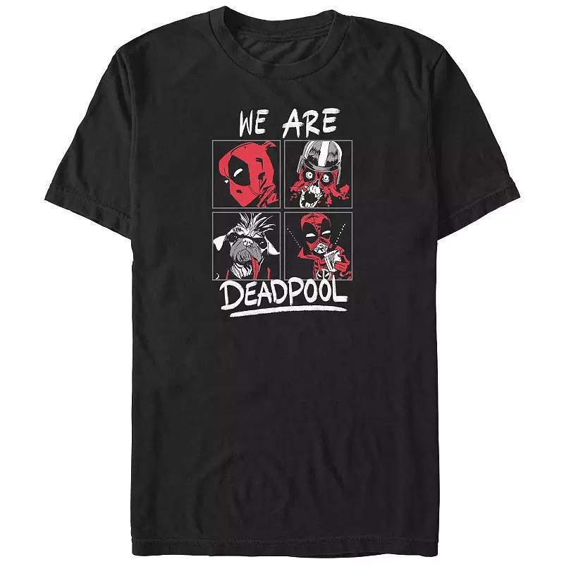 Men's Marvel Deadpool And Wolverine Four Deadpools Graphic Tee, Size: Large, Black Product Image