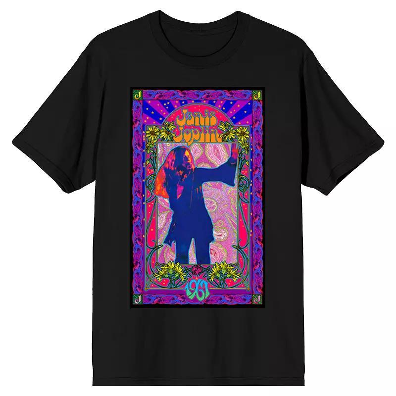 Men's Janis Joplin New Border Graphic Tee, Size: XXL, Black Product Image