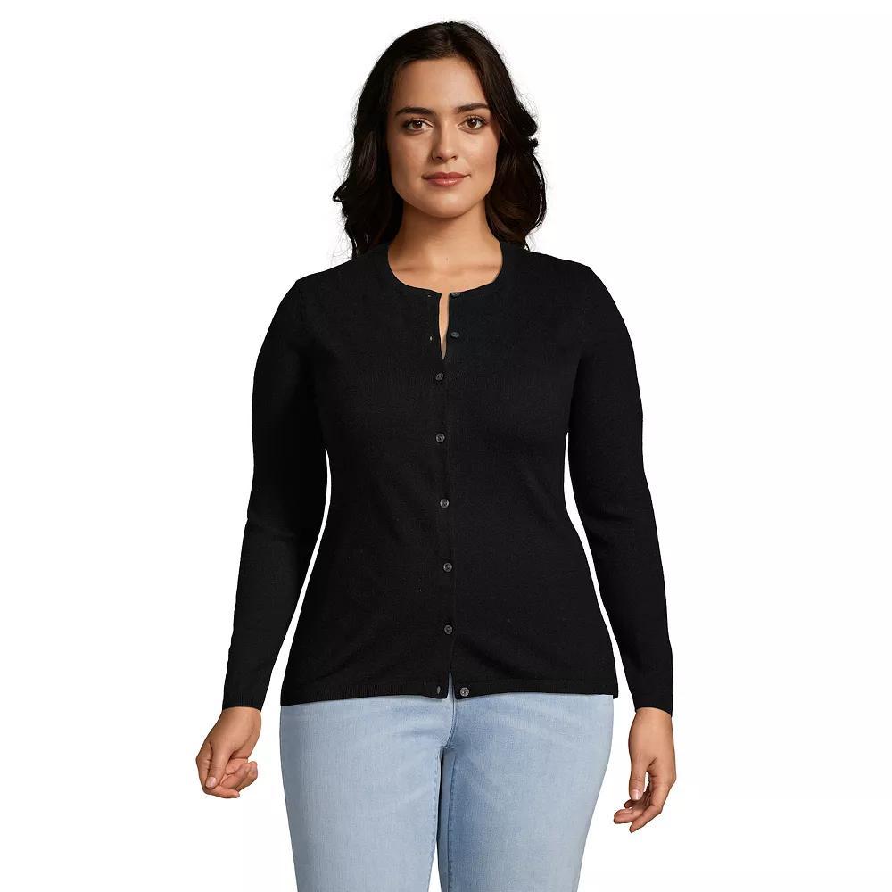 Plus Size Lands End Classic Cashmere Cardigan Sweater, Womens Product Image