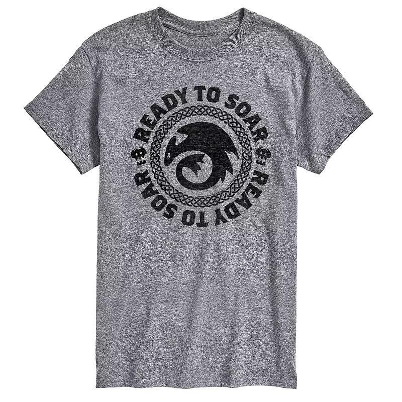 Mens How To Train Your Dragon Ready To Soar Graphic Tee Grey Gray Product Image