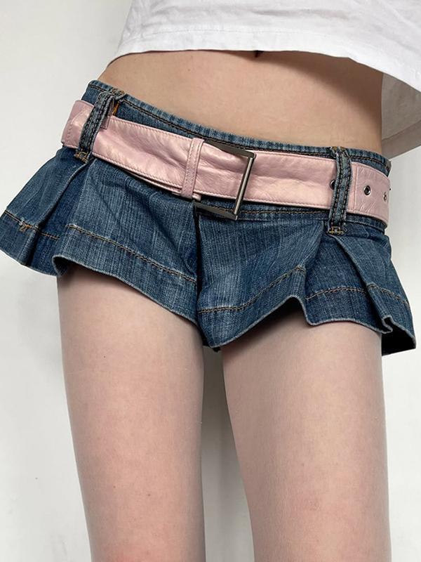 Girlish Age-Defying Denim Shorts Product Image
