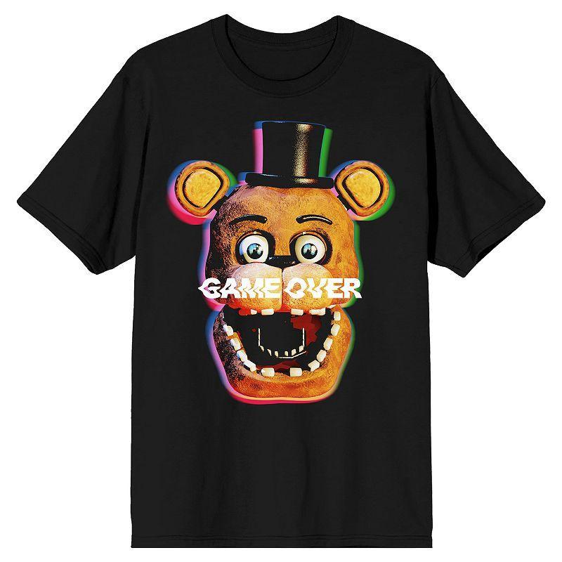 Men's Five Nights At Freddy's Game Over Crewneck Graphic Tee, Size: Large, Black Product Image