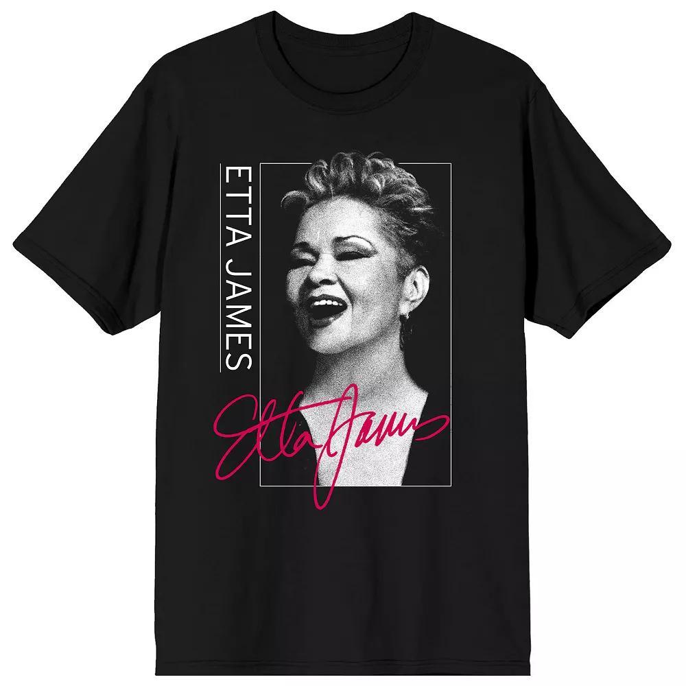 Men's Etta James Singing Portrait Graphic Tee, Size: Large, Black Product Image