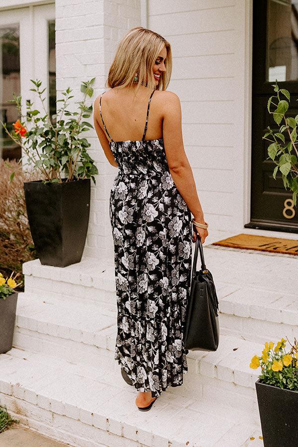 Lovely Lagoon Floral Midi In Black Product Image