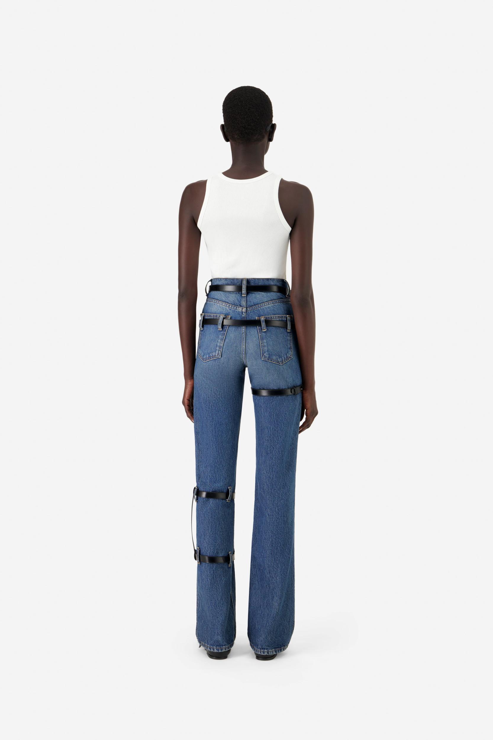 Multi Belt Denim Pants Product Image