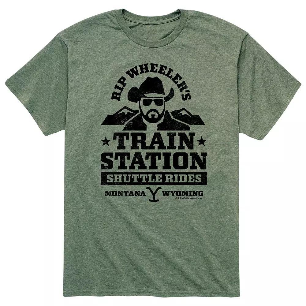 Men's - Yellowstone - RIP Wheeler's Train Station Montana Wyoming Short Sleeve Graphic T-Shirt Product Image