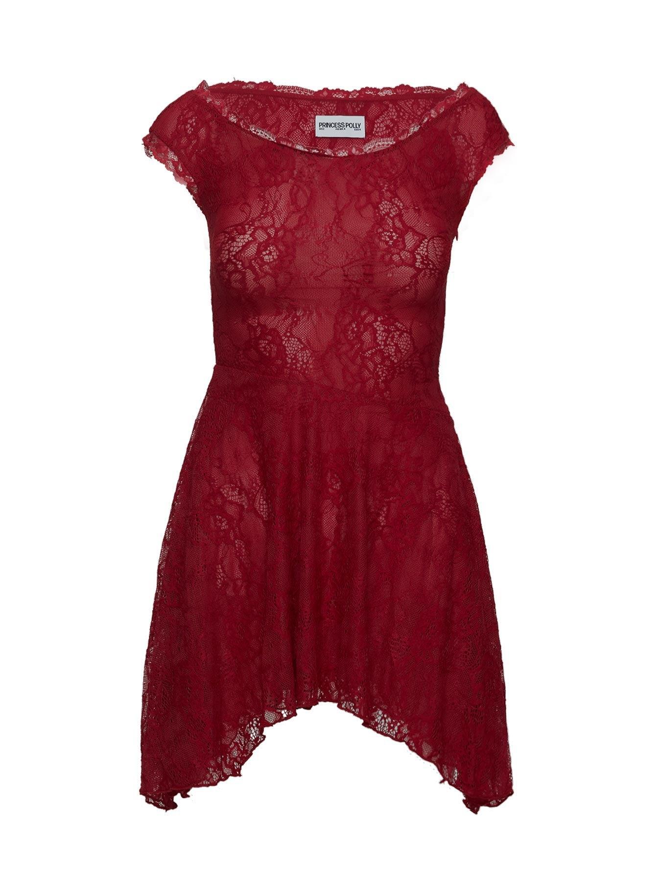 La Dolce Vita Lace Mini Dress Red Product Image