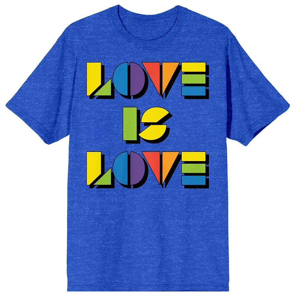 Men's Pride Rainbow Love Is Love Tee, Size: Medium, Blue Product Image