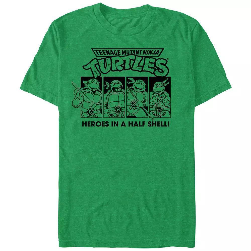 Men's Teenage Mutant Ninja Turtles Heroes Portraits Graphic Tee, Size: Large, Kelly Grey Product Image