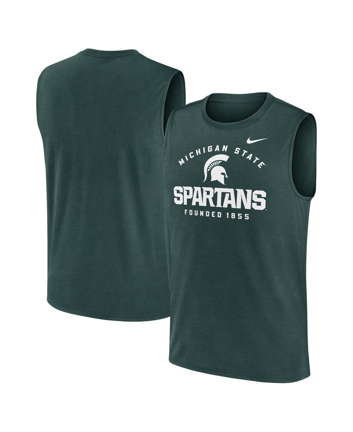 Men's Nike Green Michigan State Spartans Primetime Legend Lock Up Performance Muscle Tank Top, Size: Medium Product Image