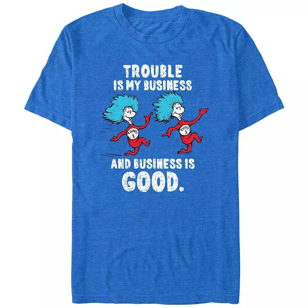 Men's Dr. Seuss Trouble Is My Business Graphic Tee, Size: Large, Royal Grey Product Image