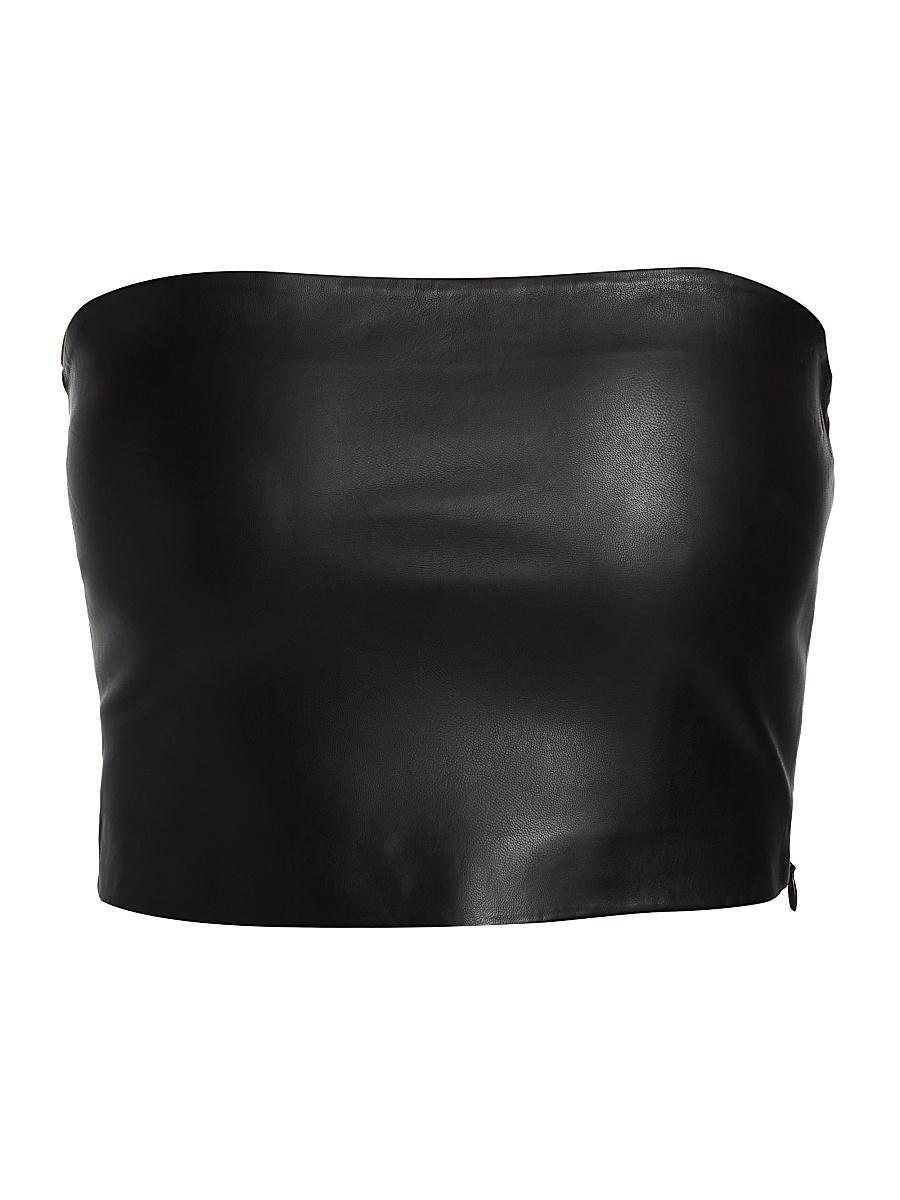 Susana Monaco Faux Leather Cropped Tube Top Product Image
