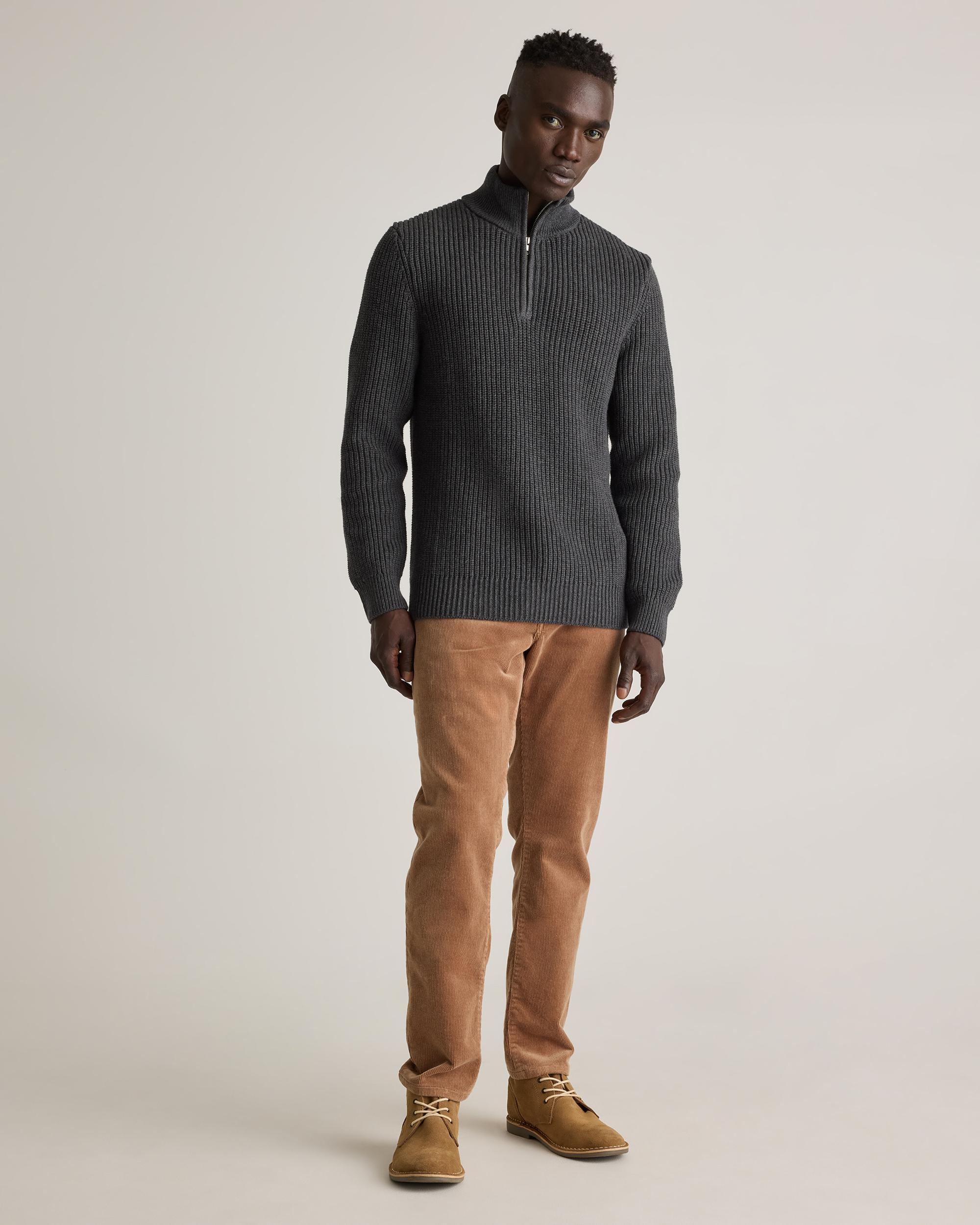 Quince | Men's Fisherman Quarter-Zip Sweater Organic Cotton Product Image