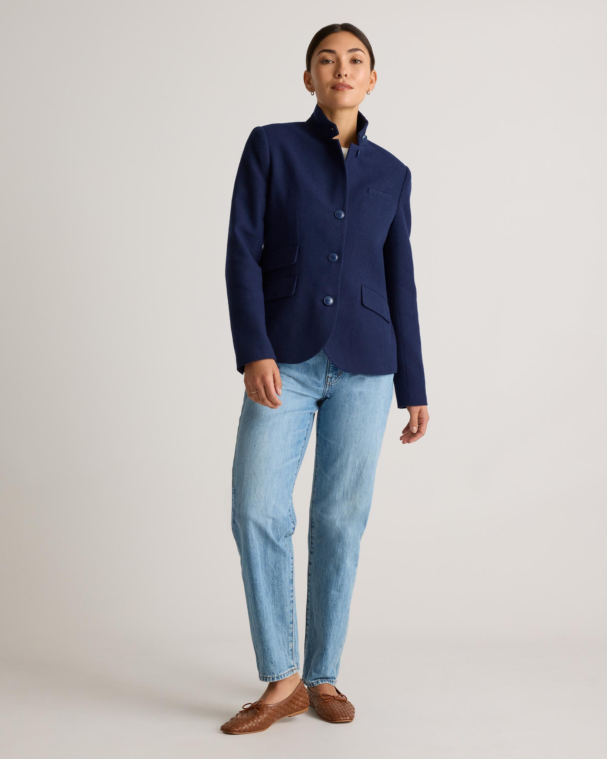 Quince | Women's Italian Wool Stand Collar Blazer Size XS Product Image