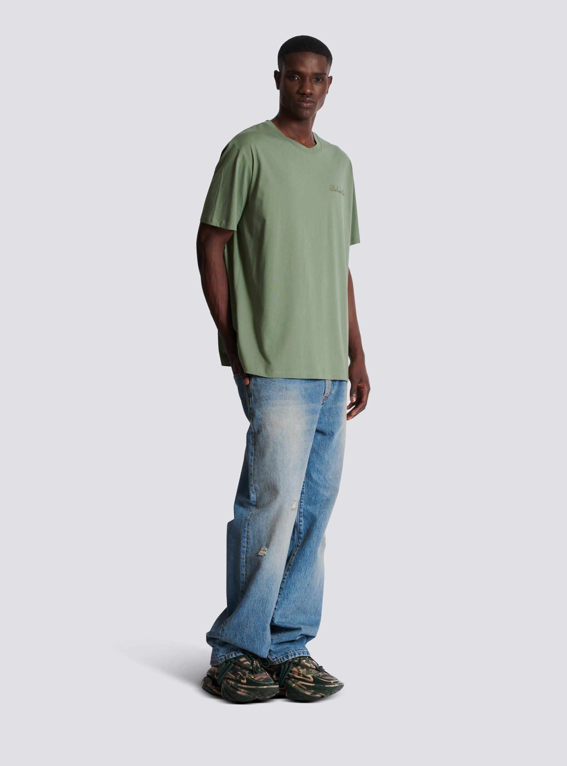 Loose T-shirt with Balmain Signature embroidery Product Image