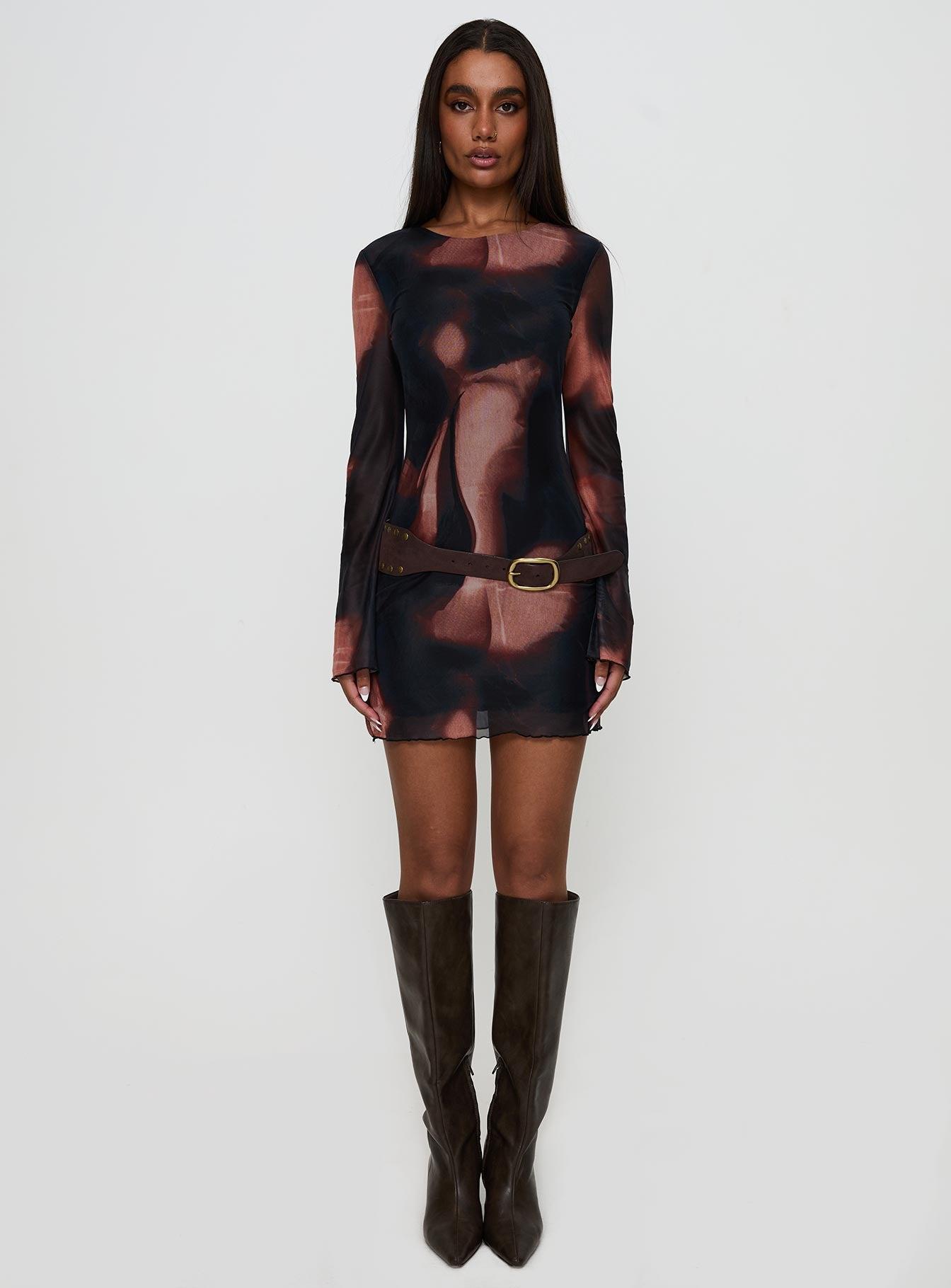 Nyxia Long Sleeve Mini Dress Multi Product Image