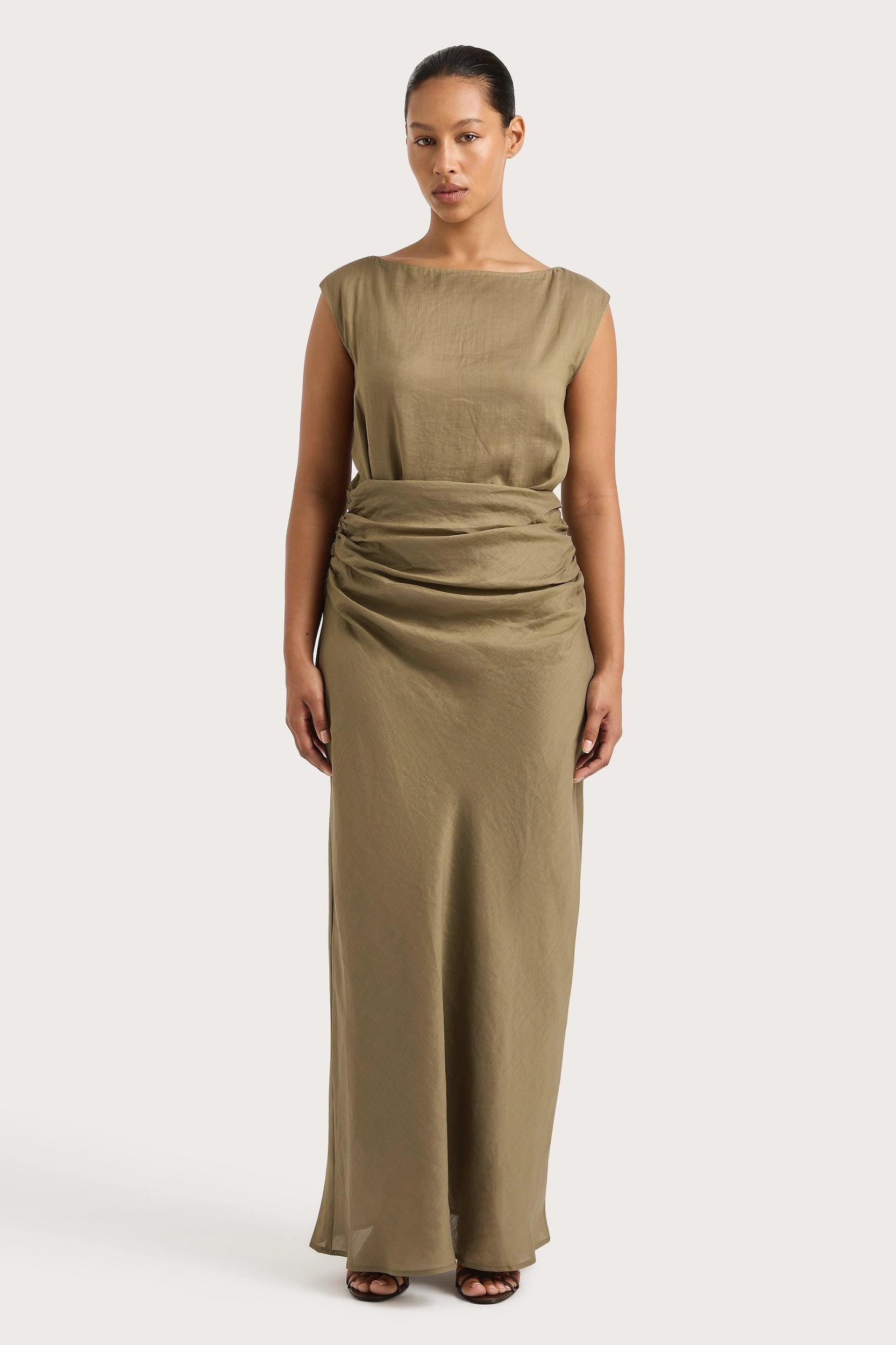 Adelia Maxi Dress Khaki Product Image