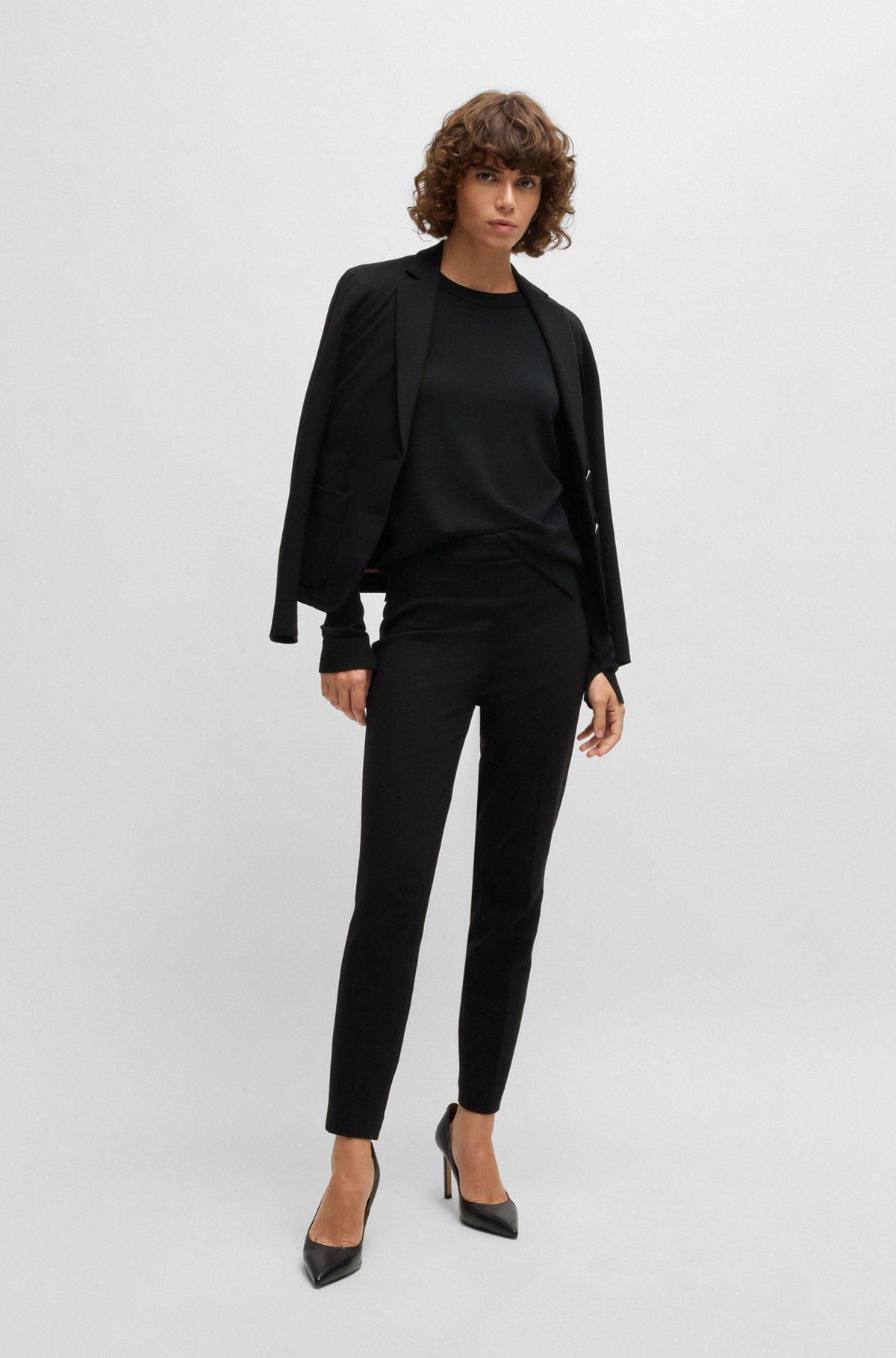 BOSS - Crew-neck sweater in merino wool - Black Product Image
